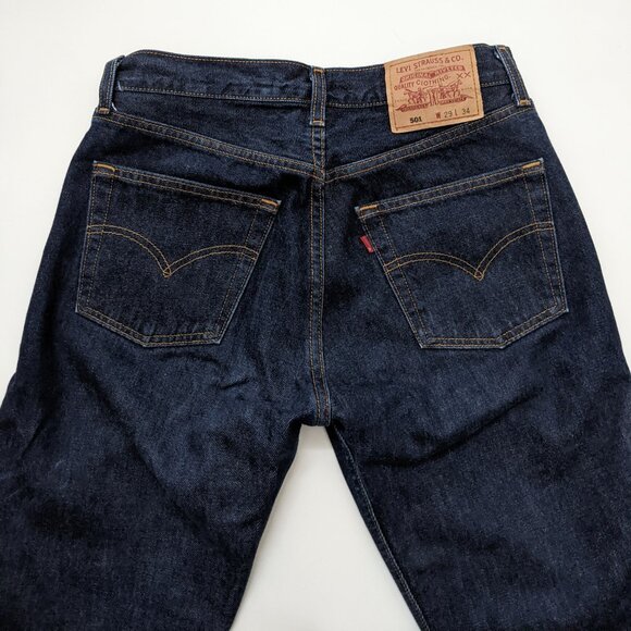 Vintage Levi's 501 dark blue jeans pants, size 29 x 34 - Picture 3 of 7